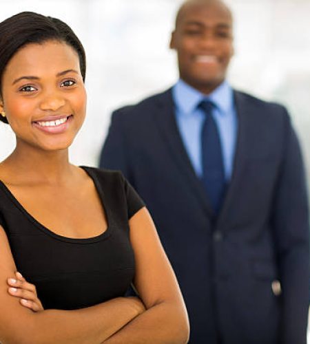 For Employers beautiful young african businesswoman standing in front of her colleague